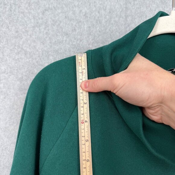 J Crew Womens Wide Collar Button Mockneck Pullover Sweatshirt Size XL Green NEW - Picture 8 of 10